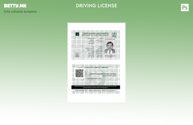 Модерен стил, пакистанска меѓународна возачка дозвола, сегашен шаблон